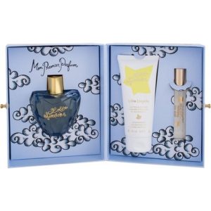 LOLITA LEMPICKA 3 PCS SET  3 4 EAU DE PARFUM SPRAY   0 25 OZ EAU DE PARFUM   3 4 PERFUMED BODY LOTION  HARD BOX